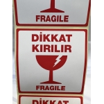 Dikkat Kırılır Etiketi 10cmx10xm 250'Lik rulo